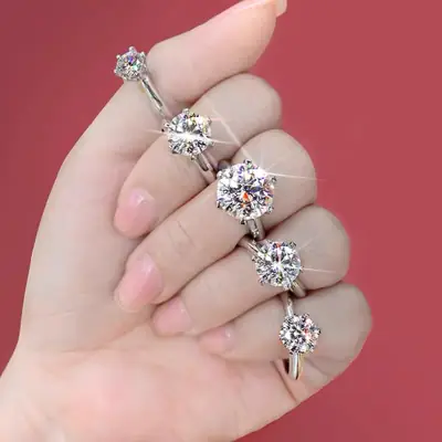 Clearance U.S. Imported Moissanite Ring Women's 1 Karat Diamond