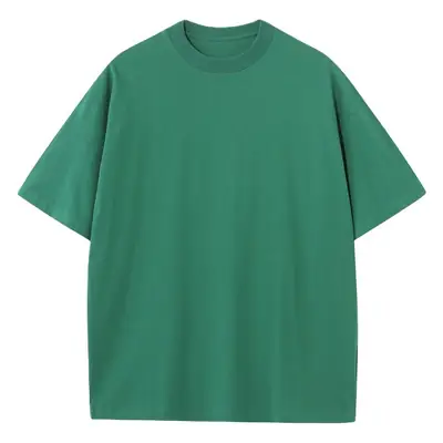 Men Black Cotton T-Shirt Round Neck Loose Fit
