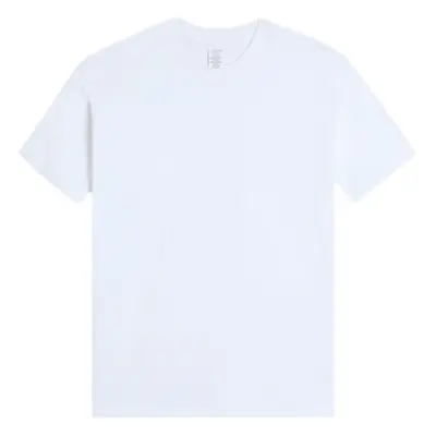 Men Cotton T-Shirt Light Purple Loose Sleeve Crewneck