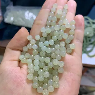 Hetian Jade Round Beads 6mm Loose Jewelry