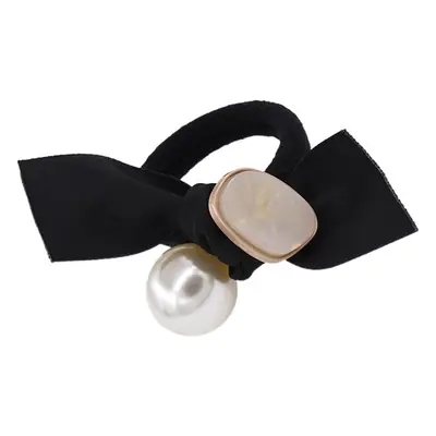 Vintage Pearl Bow Hair Tie for Women