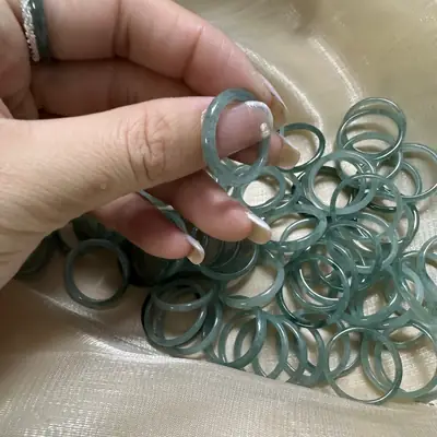 Blue Water Jade DIY Rings for Women