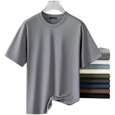 Men's 240G Cotton T-Shirt Navy Blue Crew Neck Short Sleeve