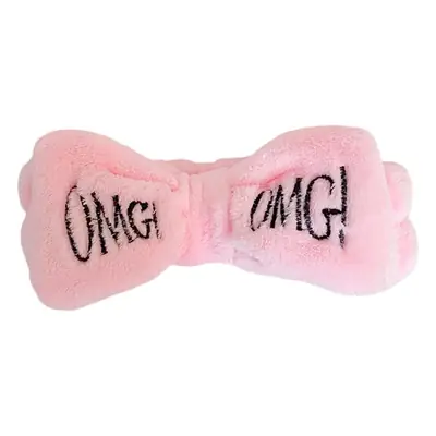 Pink Embroidered Bow Headband for Women
