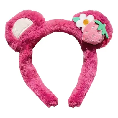 Korean Style Strawberry Bear Face Wash Hair Band Non-Slip Headband