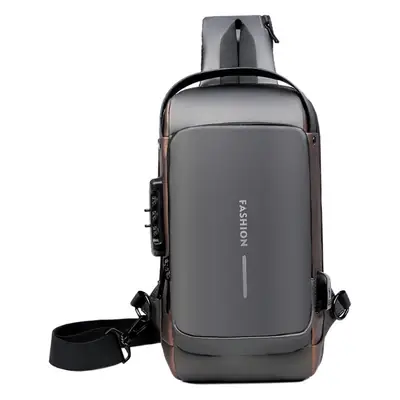 Men's Crossbody Bag Large Capacity Password Functional Shoulder Bag
