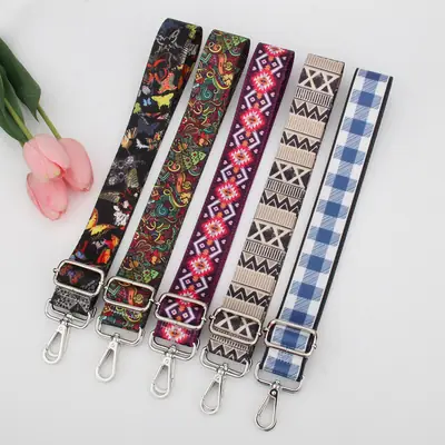 Ethnic Printed Crossbody Bag Strap Adjustable Multicolor