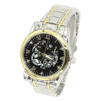 Gold Steel Band Business Calendar Quartz Watch for Men