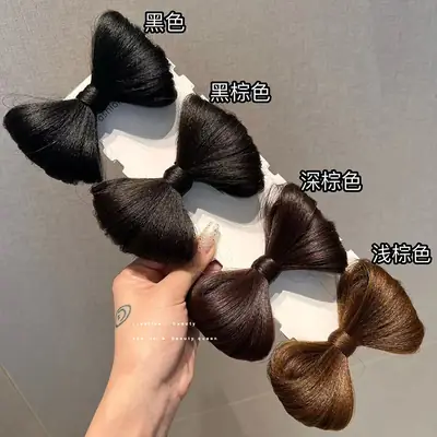 Black Bow Hair Clip for Girls Back of Head Simulation