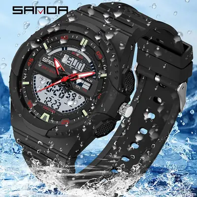Sanda Digital Watch White 24Hr Display Waterproof