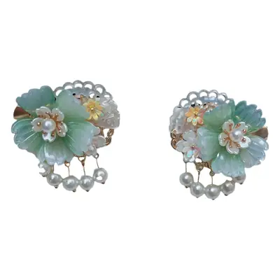 Sweet Cute Flower Hairpin for Girls Antique Clip Headdress