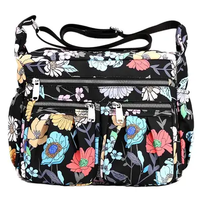 2023 New Pleated Women's Nylon Floral Shoulder Crossbody Bag