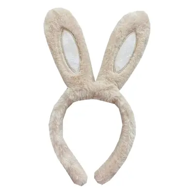 Pink Faux Rabbit Ear Plush Headband for Girls