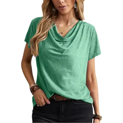 2023 Women's Black Short Sleeve T-Shirt Casual Wear
