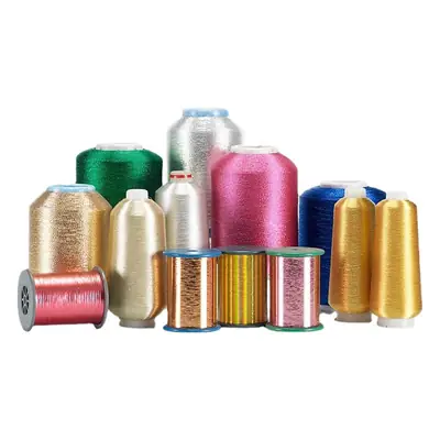 Mxmh Single Pack Double Pack Flat Silver Wire Ms Embroidery Thread m High Temperature Resistant Water Soluble Polyester Thread 100g Gold Wire Flat Gold Wire
