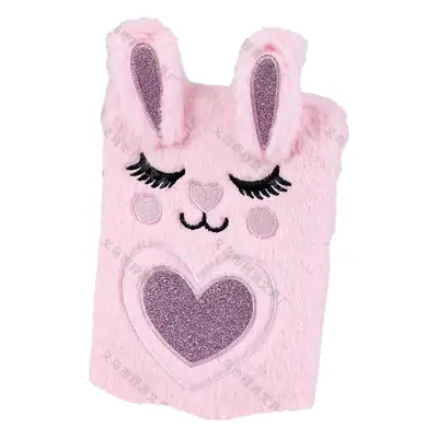 Cute Bunny Plush Book for Girls A5 Business Notebook