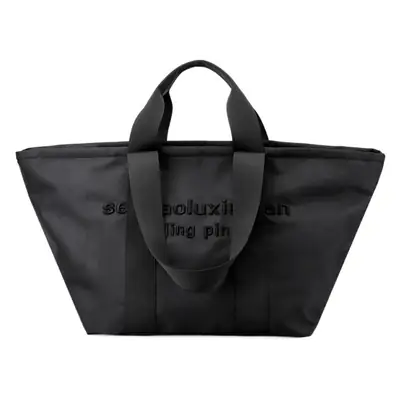 Women's Embroidered Nylon Tote Bag Large Capacity Black