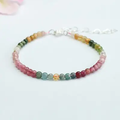 Guan Yu Natural Rainbow Tourmaline Bracelet for Women