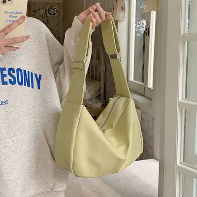 Large Capacity Soft Leather Shoulder Bag for Women Yellow