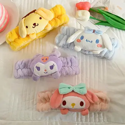 Cute Cartoon Hair Belts for Women Soft Plush Bow Accessories