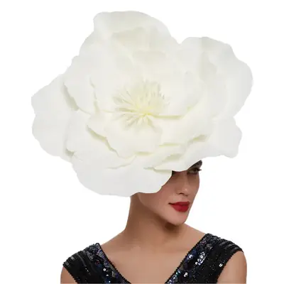 White Exaggerated Hair Hoop for Bridal & Party Hair Accessories