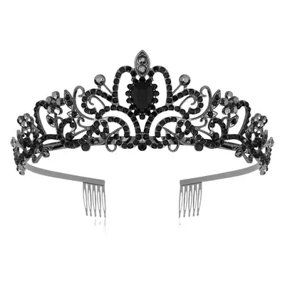 Crown Bridal Headband with Crystal Beads Rose Gold
