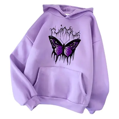 Purple Butterfly Hoodie Winter Casual Wear