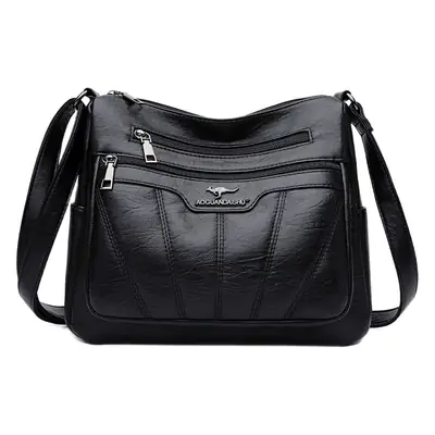 Black Embroidered Shoulder Crossbody Bag for Women 2025