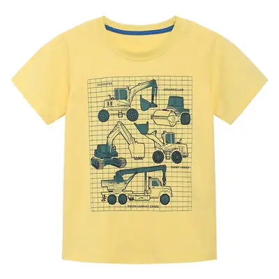 Yellow Cotton Round Neck T-Shirt for Kids Summer