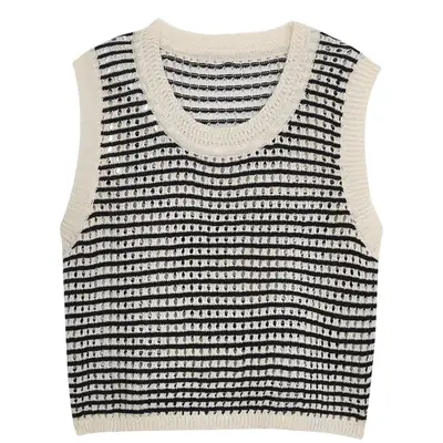 2025 Striped Hollow Knit Vest for Women
