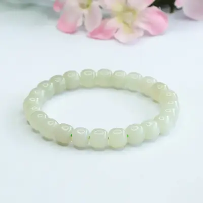 Clear Green Hetian Jade Bracelet for Men Women