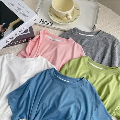 Pink Round Neck T-Shirt for Boys Summer Wear