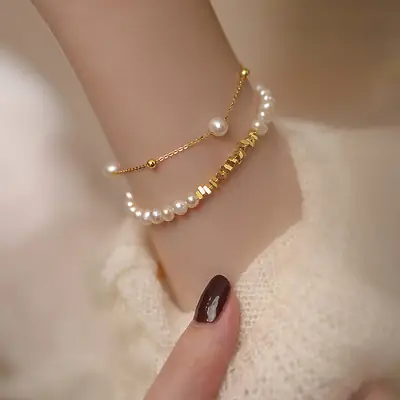 Broken Silver Pearl Bracelet for Girls Wholesale
