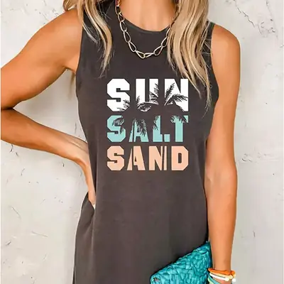 Women Sleeveless Beach Wrap Vest with American Flag Design