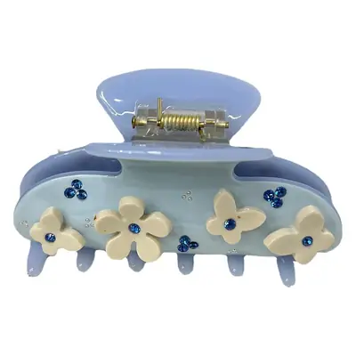 Butterfly Acetic Acid Hair Clip with Diamond Flowers