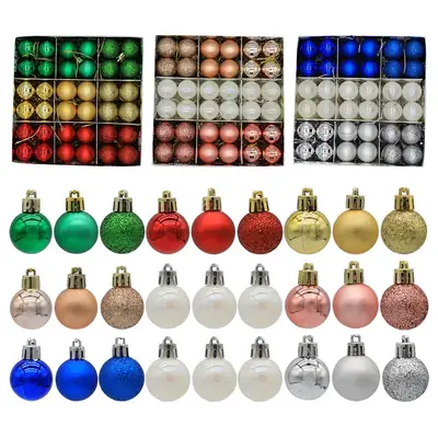 Cross Border 3cm Multi Color Christmas Balls Set