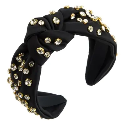 Orange Knotted Hairband with Full Diamond Embellishment