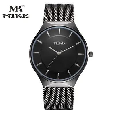 MIKE Men's Black Mesh Belt Watch Waterproof Fashion Watch