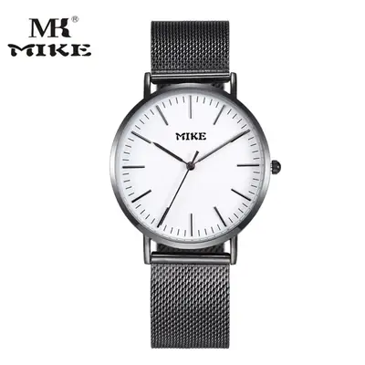 MIKE Men's Mesh Belt Quartz Watch Black Dial