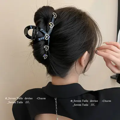 Black Heart Clip for Women's Hair Back 2023