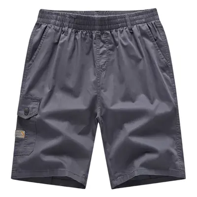 Men's Grey Cropped Cargo Shorts Large Pure Cotton