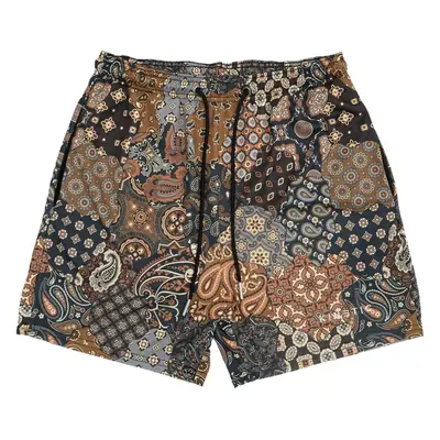 Digital Printed Blue Floral Mesh Shorts for Men