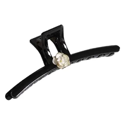 Summer New Camellia Grab Clip Large Black High-end Head Clip