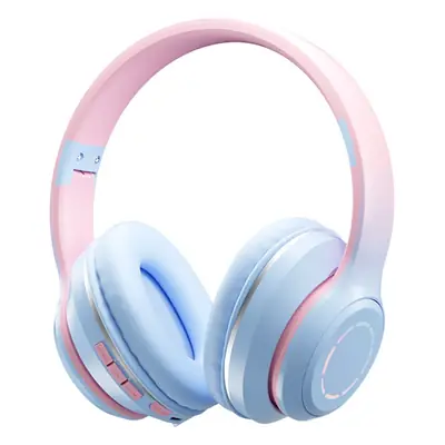 Wireless Bluetooth Headset Pink Gradient Luminous