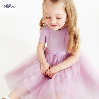 Little Maven Girls Pink Princess Dress Summer
