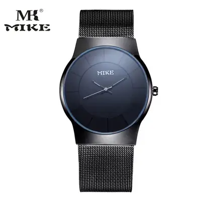 MIKE Men's Quartz Watch Gold Black Mesh Belt