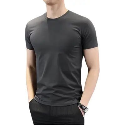 Men Navy Slim Fit T-Shirt 140g Polyester