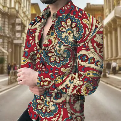 3D Printed Men's Pelis Pattern Shirt Plus Size 2026