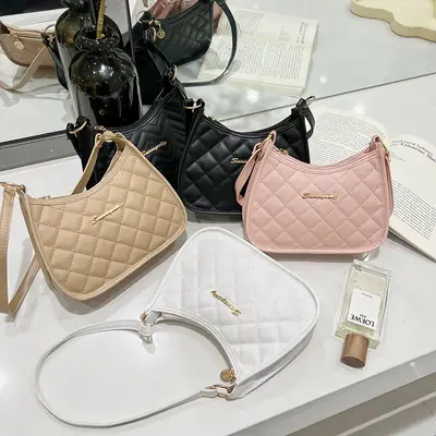 Pink Quilted Women's Shoulder Bag 2023