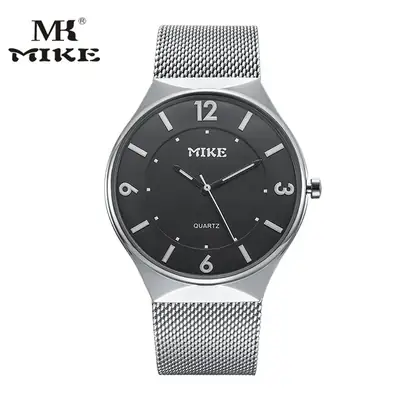 MIKE Men's Black Mesh Belt Watch Quartz Ultra-Thin